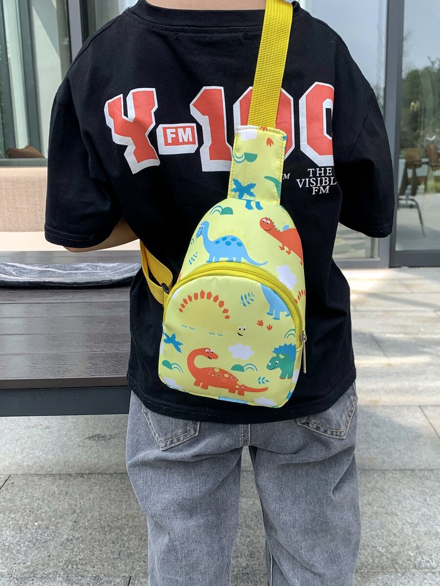 兒童卡通圖案單肩包 - 黃色 - 查看 1