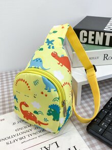 兒童卡通圖案單肩包 - 黃色 - 查看 3