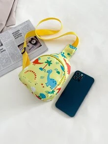 兒童卡通圖案單肩包 - 黃色 - 查看 4