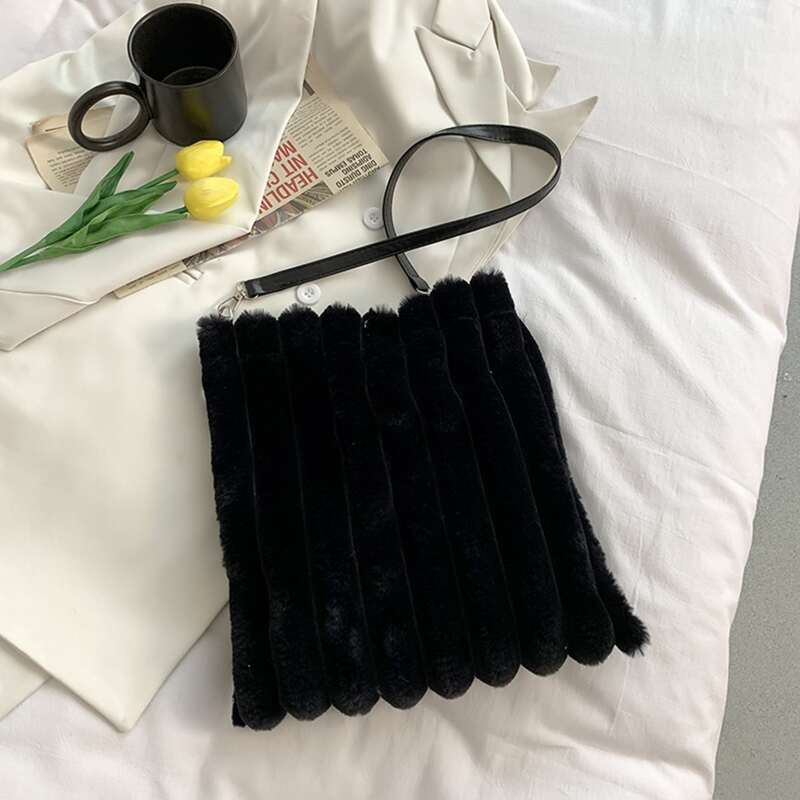 

Fluffy Shoulder Bag, Black
