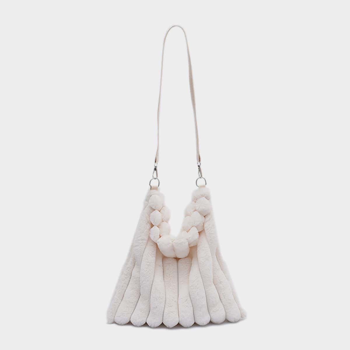 

Fluffy Shoulder Bag, White