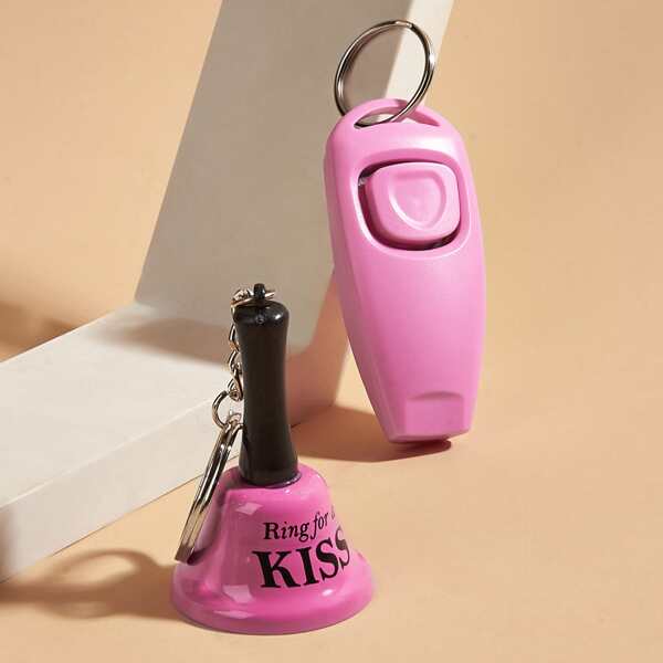 

2pcs Pet Training Bells & Whistle Set, Pink