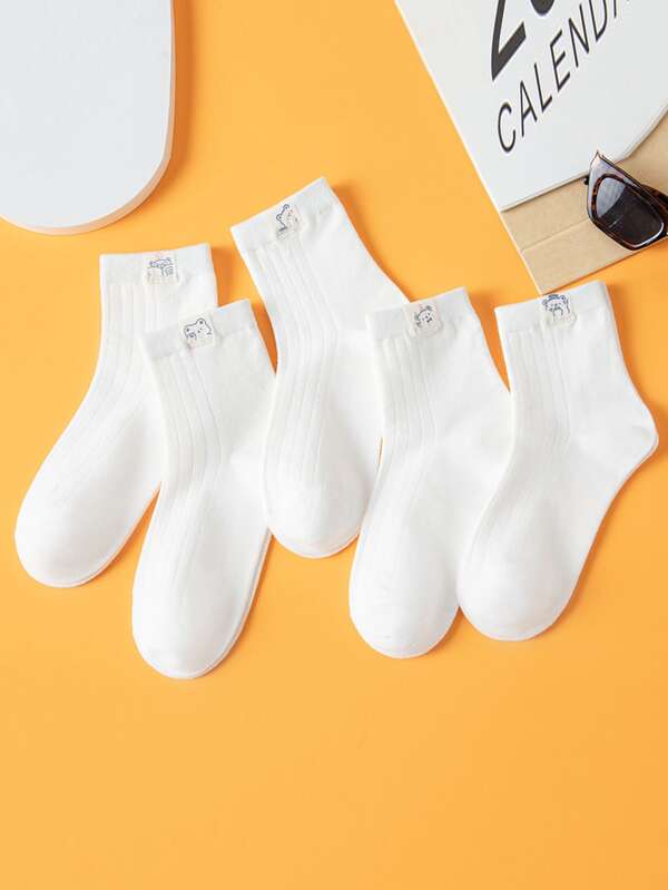 兒童5雙卡通圖案襪子