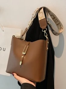 Không thấm nước, nhẹ, túi đeo chéo có nút bấm thông thường dành cho doanh nhân Cổ điển dành cho các cô gái tuổi teen Nữ sinh viên đại học, tân binh và nhân viên văn phòng Hoàn hảo cho văn phòng, đại học, công việc, kinh doanh, đi làm - màu nâu - Xem 1