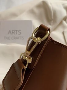 Không thấm nước, nhẹ, túi đeo chéo có nút bấm thông thường dành cho doanh nhân Cổ điển dành cho các cô gái tuổi teen Nữ sinh viên đại học, tân binh và nhân viên văn phòng Hoàn hảo cho văn phòng, đại học, công việc, kinh doanh, đi làm - màu nâu - Xem 3