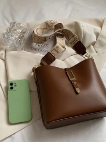 Không thấm nước, nhẹ, túi đeo chéo có nút bấm thông thường dành cho doanh nhân Cổ điển dành cho các cô gái tuổi teen Nữ sinh viên đại học, tân binh và nhân viên văn phòng Hoàn hảo cho văn phòng, đại học, công việc, kinh doanh, đi làm - màu nâu - Xem 4