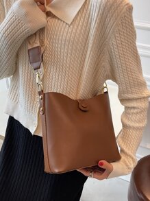 Không thấm nước, nhẹ, túi đeo chéo có nút bấm thông thường dành cho doanh nhân Cổ điển dành cho các cô gái tuổi teen Nữ sinh viên đại học, tân binh và nhân viên văn phòng Hoàn hảo cho văn phòng, đại học, công việc, kinh doanh, đi làm - màu nâu - Xem 7