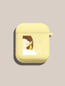 人像圖案耳機殼適用於Airpods - 黃色 - 查看 1
