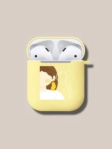 人像圖案耳機殼適用於Airpods - 黃色 - 查看 3