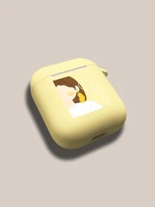 人像圖案耳機殼適用於Airpods - 黃色 - 查看 4
