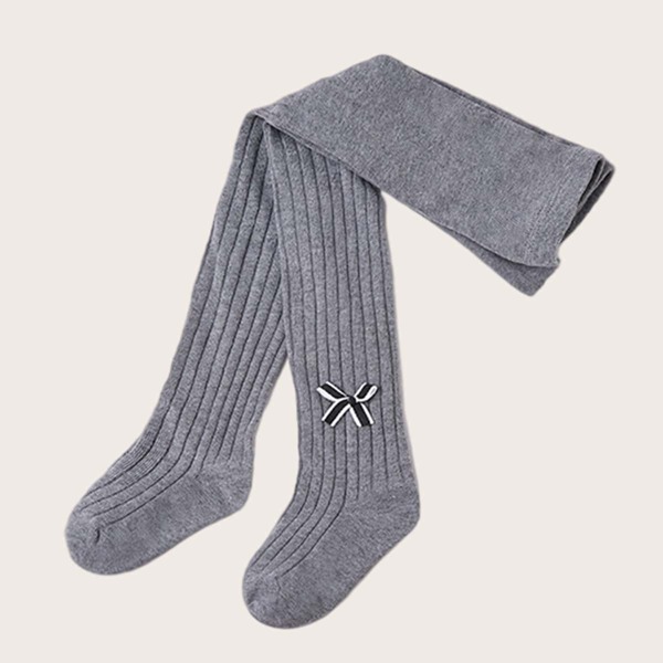 

Toddler Girls Bow Decor Tights, Grey