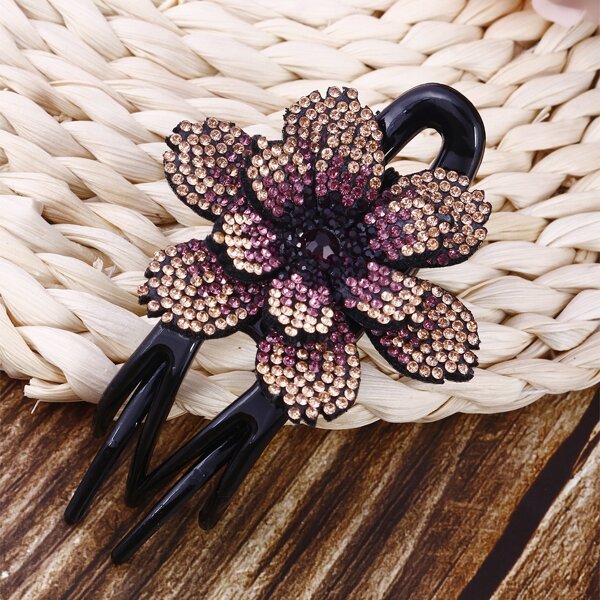 

Rhinestone Flower Decor Hair Clip, Multicolor