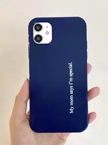 Slogan Phone Case, Letter Phone Case, Compatible With IPhone 11/13/14/15/15 Pro Max/16/16 Pro/16 Plus/16 Pro Max Phones - Blue - View 2