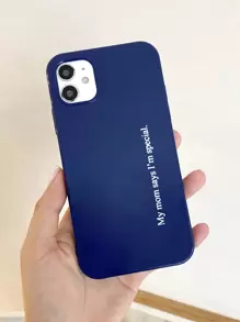 Slogan Phone Case, Letter Phone Case, Compatible With IPhone 11/13/14/15/15 Pro Max/16/16 Pro/16 Plus/16 Pro Max Phones - Blue - View 3