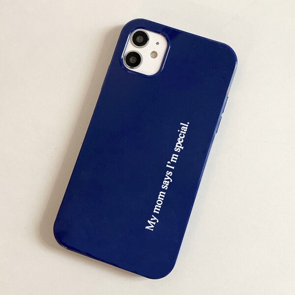 

Letter Graphic Phone Case, Blue