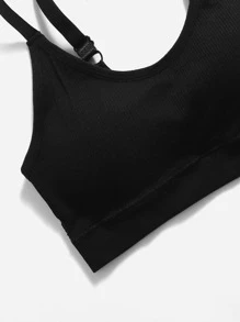 Easithlete 2 piezas Sujetador deportivo inconsútil soporte medio - Negro - Ver 5