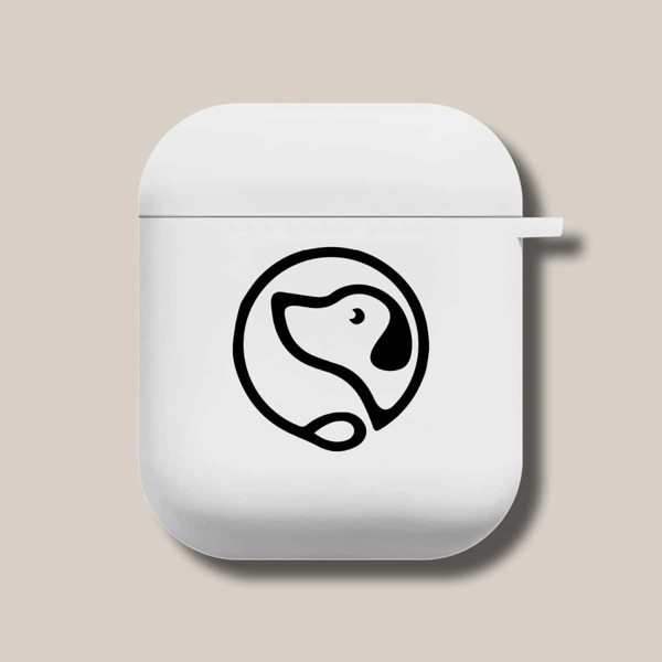 

Dog Pattern Case For AirPods, White