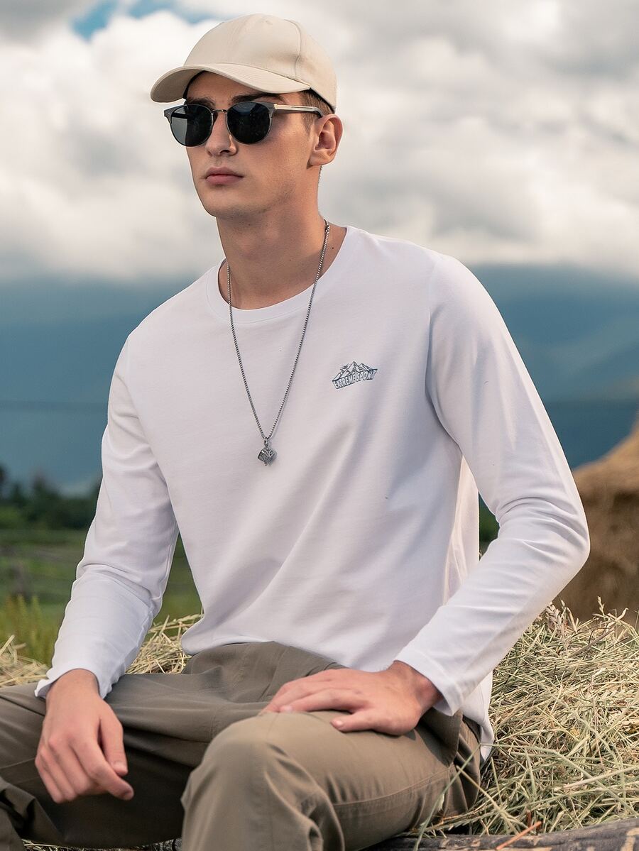 Hombres Camiseta con estampado de letra