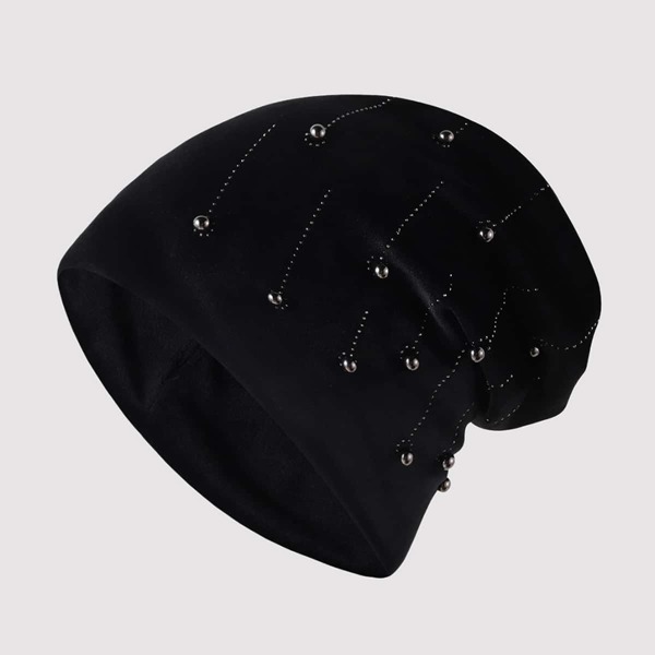 

Rhinestone Decor Hat, Black