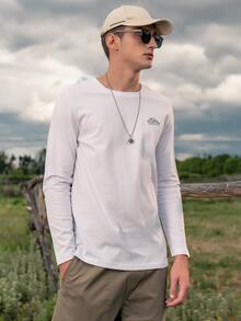 Hombres Camiseta con estampado de letra