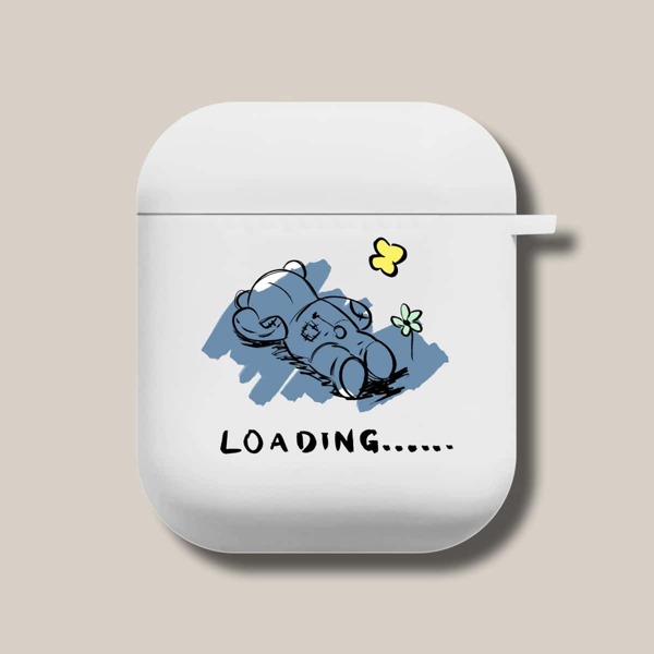 

Bear Pattern Case For AirPods, White