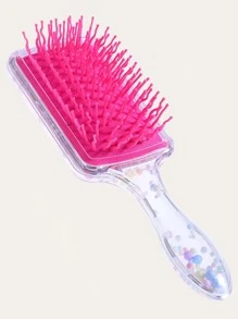 1 件装大方形儿童发垫刷，小花朵图案发刷，超柔软梳齿，轻松梳理缠结，适合干湿长细发和所有发质，适合男士、女士、男孩和女孩 - 粉色 - 查看 2