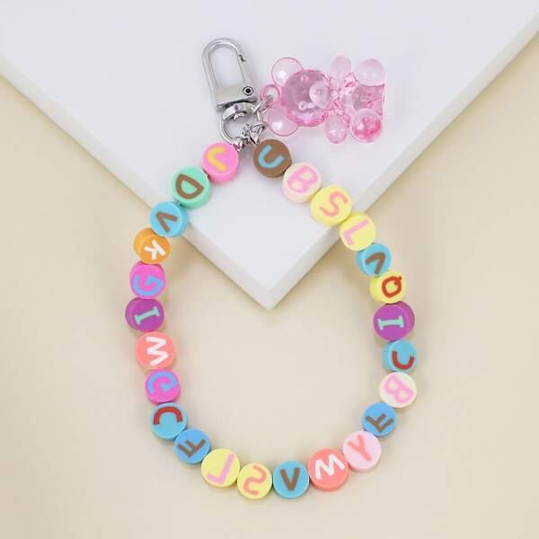 

Letter Graphic Keychain, Multicolor