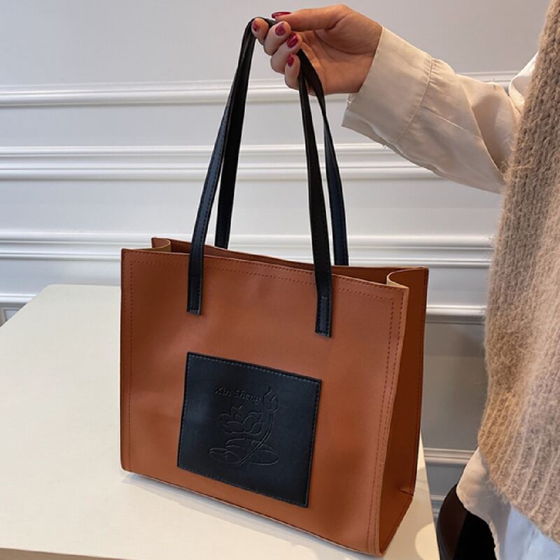 

Two Tone Tote Bag, Brown