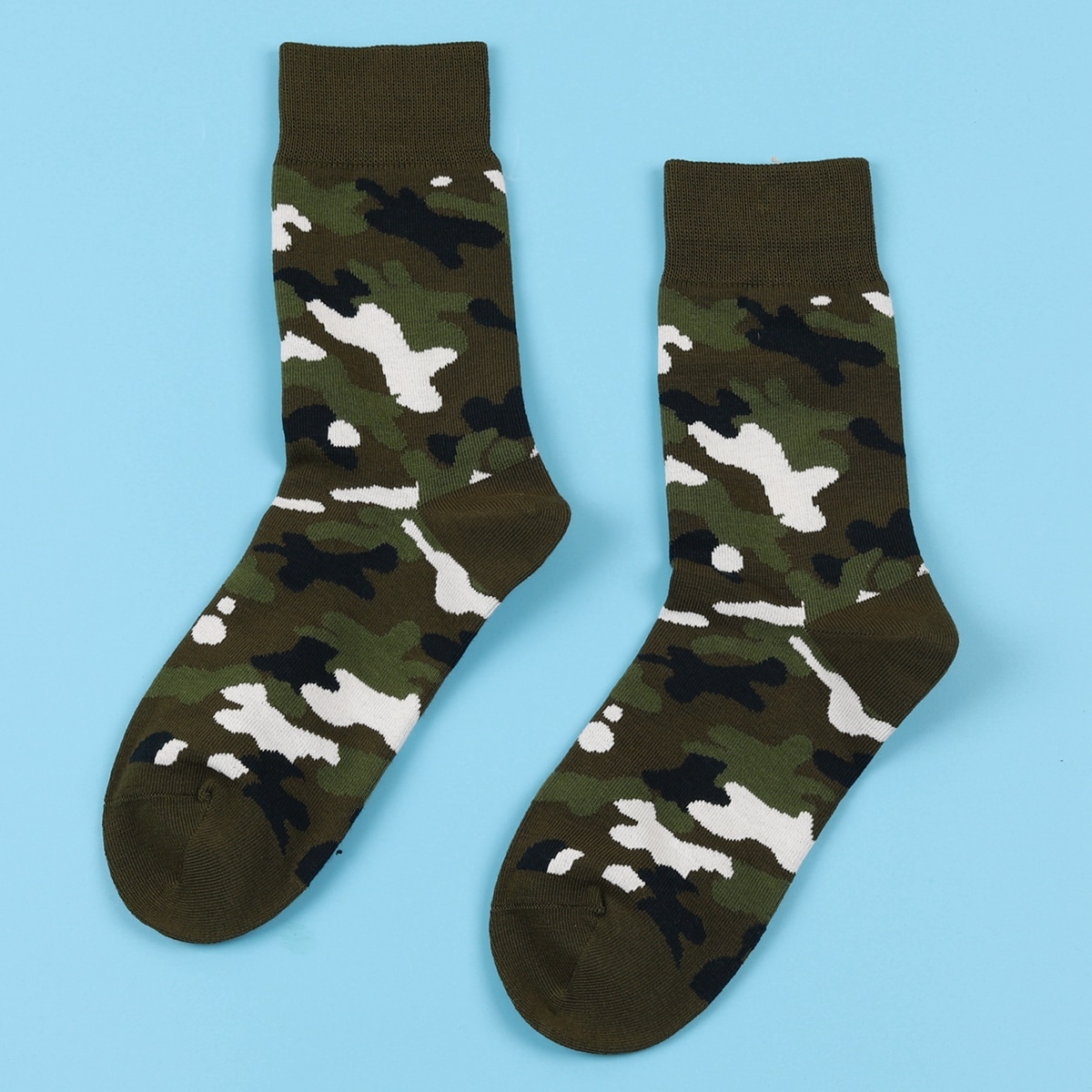 Мужские носки до середины голени с камуфляжным принтом