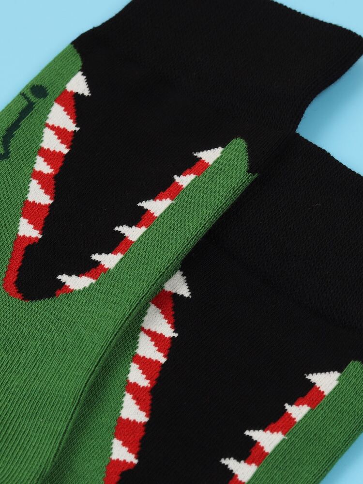 Hombres Calcetines de tripulación con estampado de dibujos animados - Multicolor - Añade 3