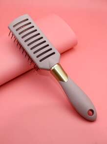 干湿两用通风发刷 1 件中号塑料经典纯色椭圆形可水洗易拆卸通风刷男女适用女士妈妈妻子姐妹青少年女朋友梳子、返校、旅行度假必备品、女士发饰 - 深灰色 - 查看 2