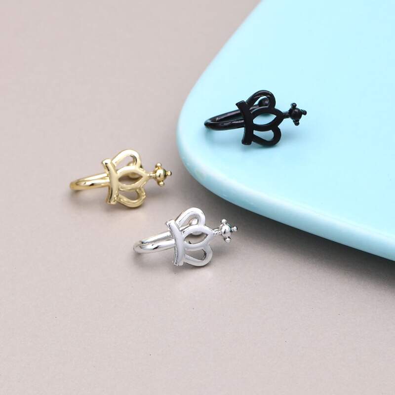 

3pcs Crown Decor Nose Ring, Multicolor