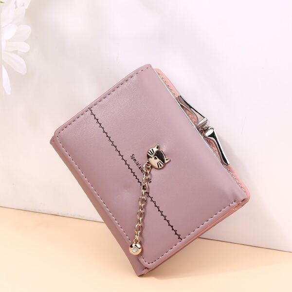 

Metal Decor Chain Purse, Purple