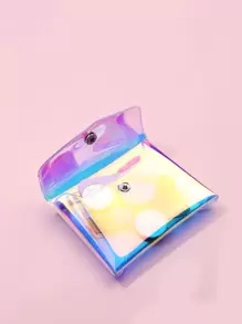 Nút bấm Holographic nhẹ thời trang cho kỷ niệm cho quà tặng sinh nhật cho quà tặng cho nhân viên văn phòng cho nam cho nữ đồ dùng học tập trở lại trường cho phụ nữ ví ví mini ví ví tiền xu - Nhiều màu - Xem 2