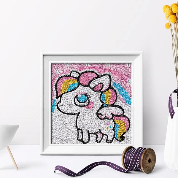 

Rainbow Horse Print DIY Diamond Unframed Painting, Multicolor
