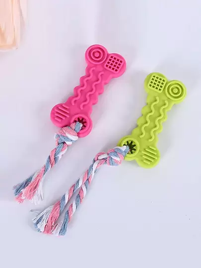 2入組骨形狀隨機色寵物咀嚼玩具