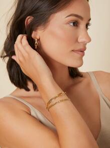 MOTF PREMIUM 3pcs Vòng đeo tay tối giản - Vàng - Xem 4