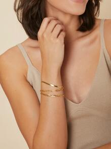 MOTF PREMIUM 3pcs Vòng đeo tay tối giản - Vàng - Xem 1