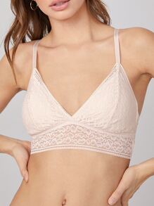 LUVLETTE Lingerie Bralettes Lounge Lace Bra - Dusty Pink - View 5