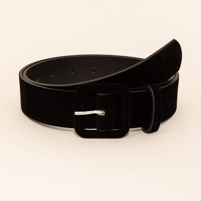 

1pc Square Buckle Belt & 1pc Hole Puncher, Black