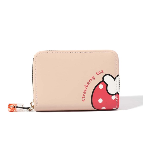 

Cartoon Strawberry Graphic Card Holder, Pink