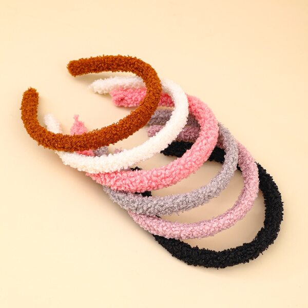 

6pcs Toddler Girls Fuzzy Headband, Multicolor