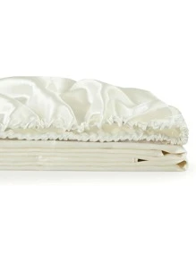 素色緞面床墊套 - 白色 - 查看 3