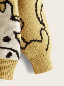 Toddler Boys Cartoon Cow Pattern Jumper - Multicolor - View 4