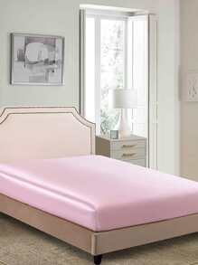 緞面素色床墊套 - 粉色 - 查看 1