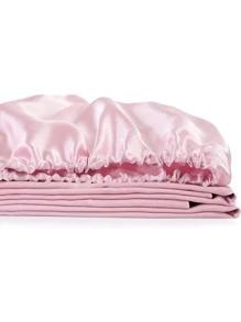 緞面素色床墊套 - 粉色 - 查看 3