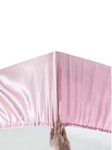 緞面素色床墊套 - 粉色 - 查看 4
