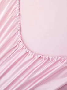 緞面素色床墊套 - 粉色 - 查看 6