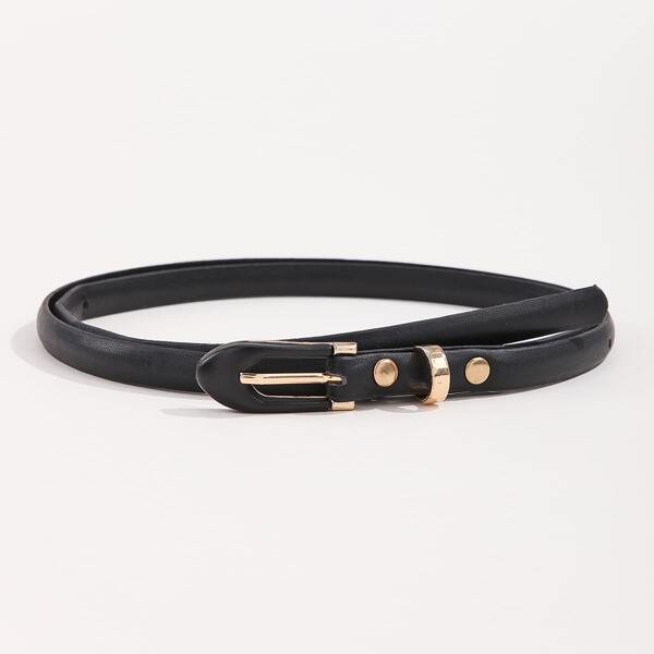 

Minimalist Skinny Belt With Punch Tool, Black