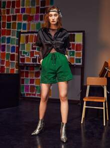 Weims Graphic Print Button Up Shirt - Black - View 3